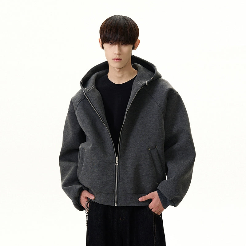 Cleanfit Deconstructed Cotton Padded Zip-Up Hoodie