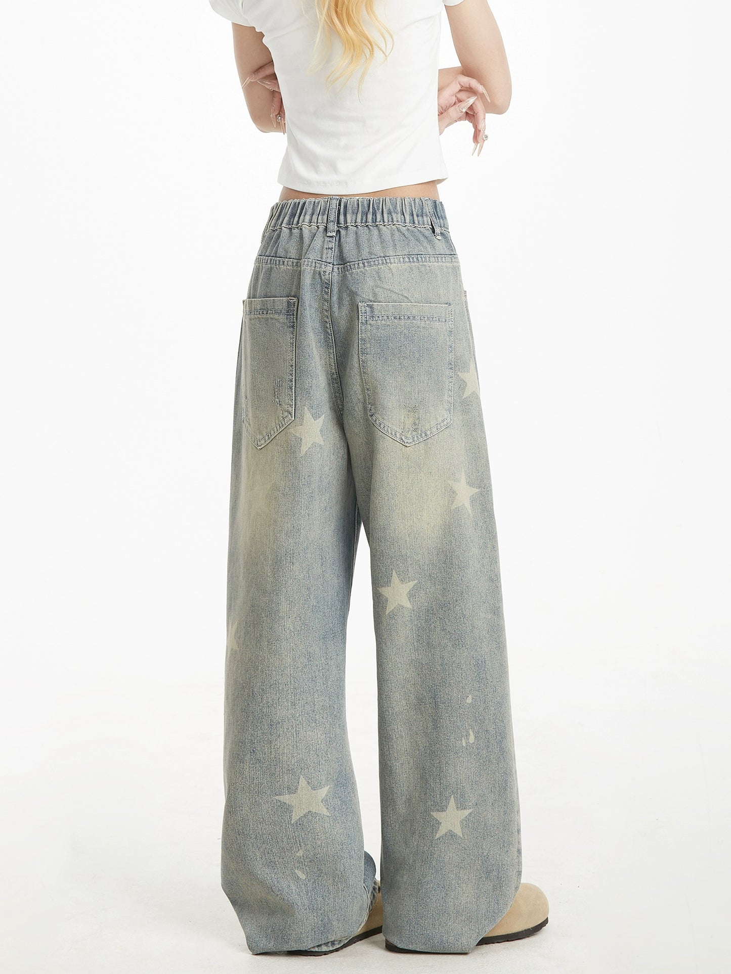Vintage Star Print Jeans