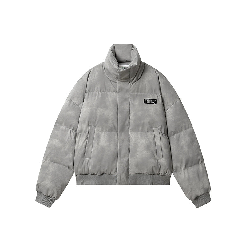 Tie-Dye Distressed Puffer Jacket