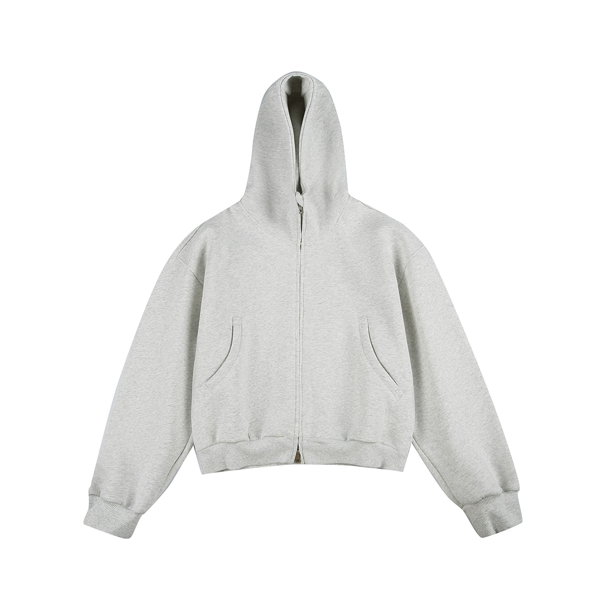 Solid Collar Heavy Weight Hoodie Jacket