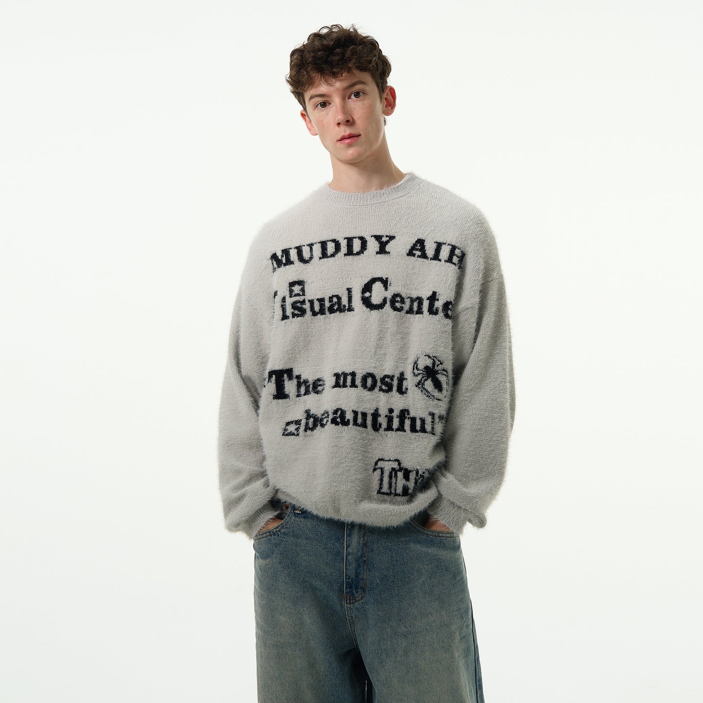 Retro Lazy Style Crew Neck Sweater