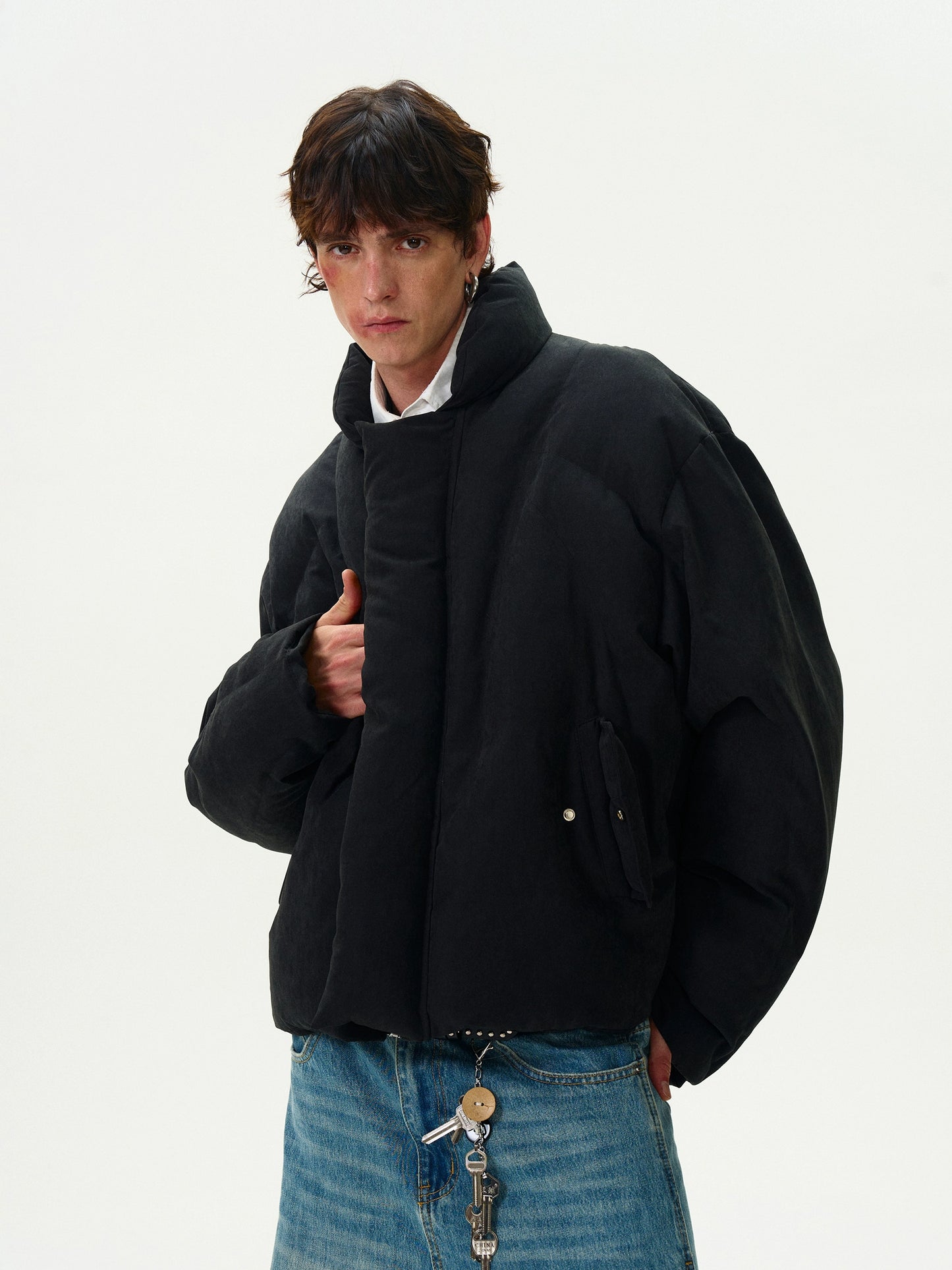 Puffer Cotton Padded Stand Up Collar Jacket