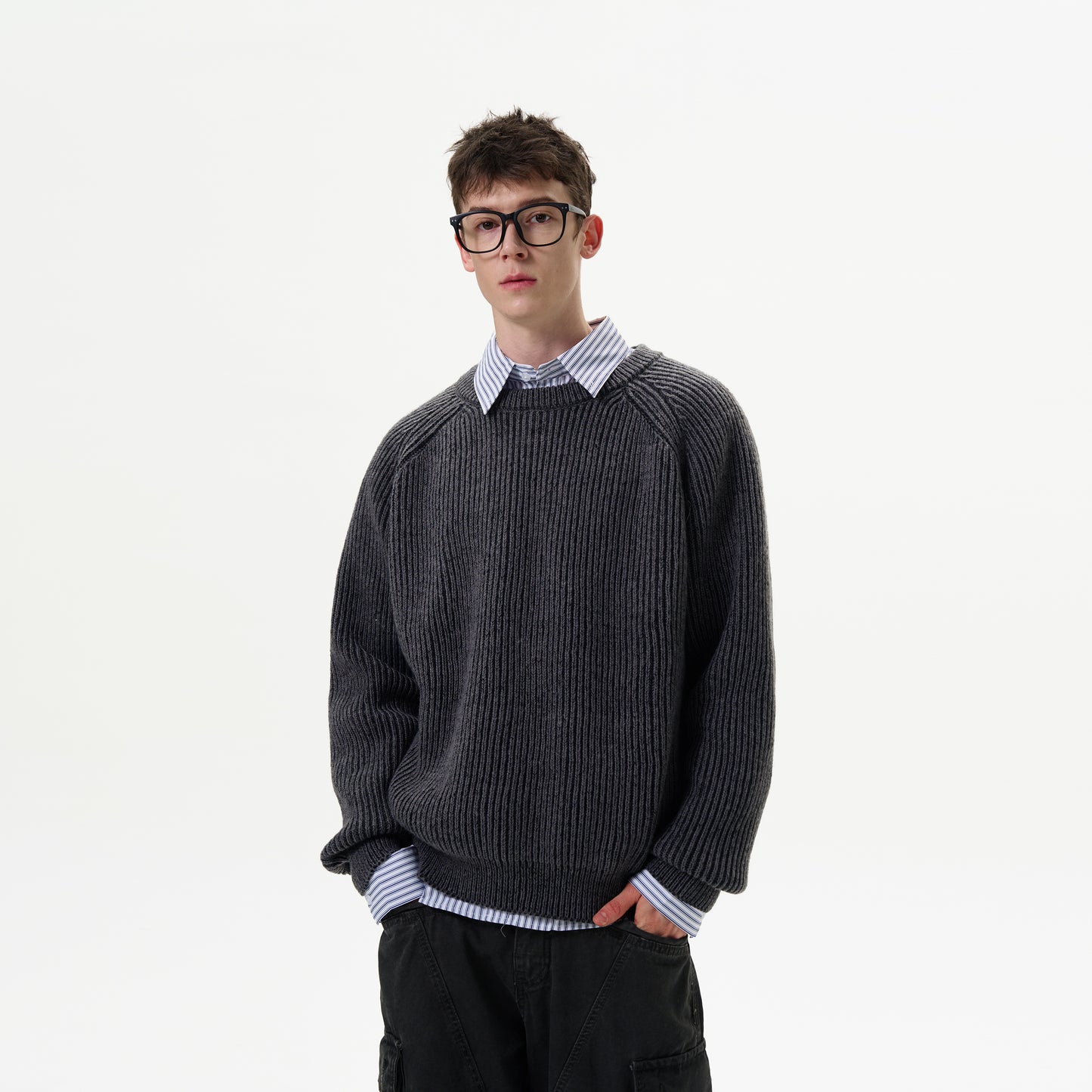 Casual Crew Neck Cable-Knit Sweater