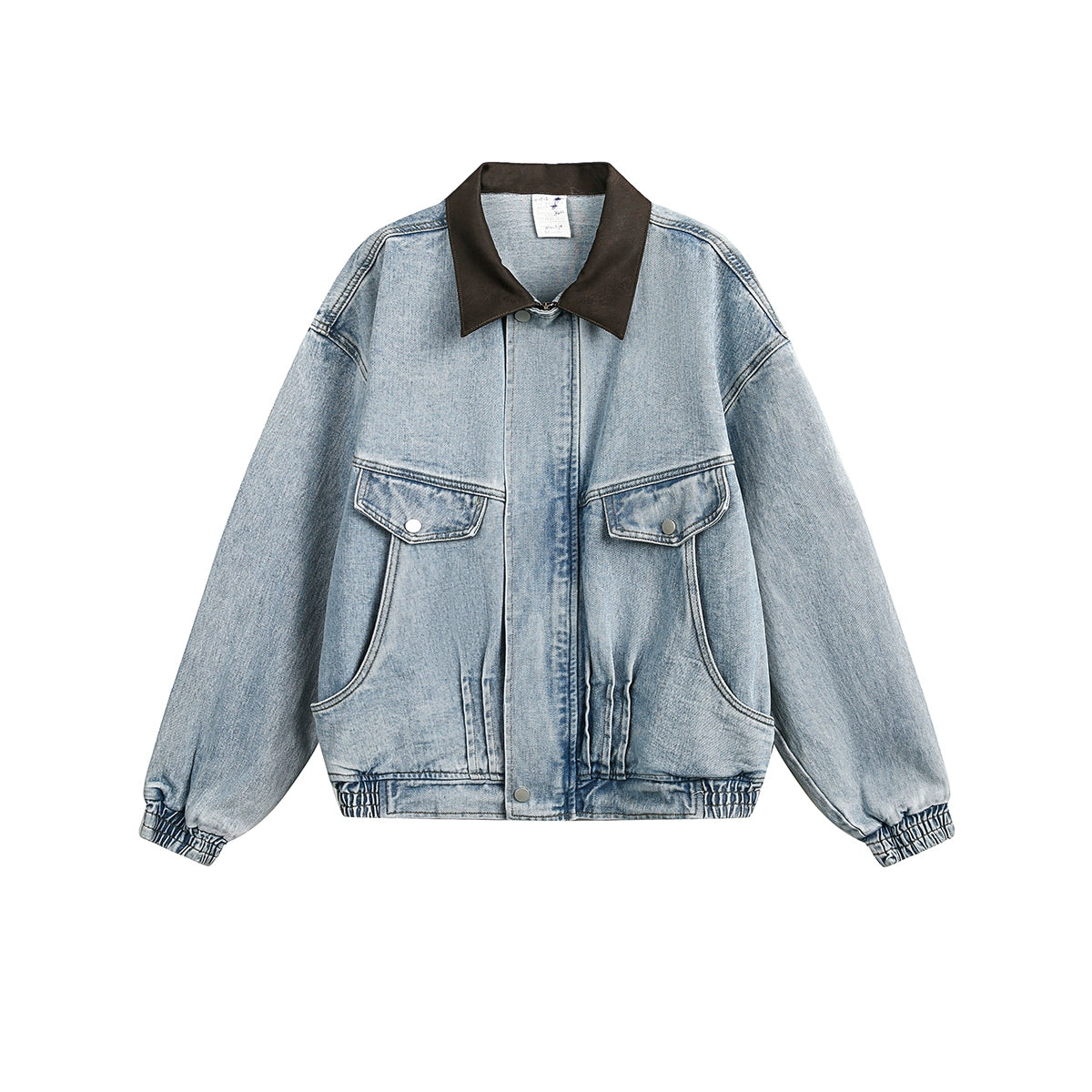 Denim Sillouete Washed Black Lapel Jacket