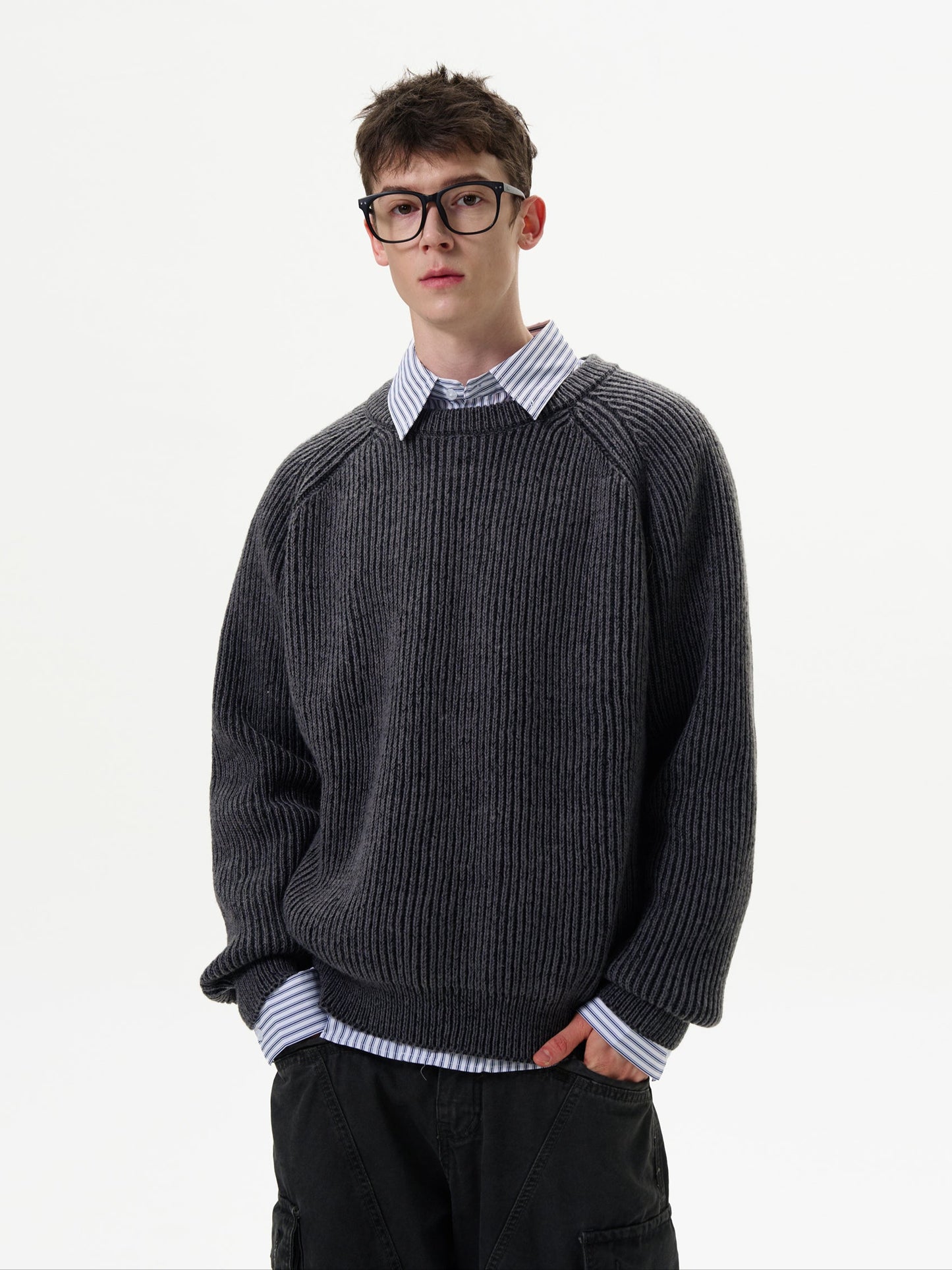 Casual Crew Neck Cable-Knit Sweater
