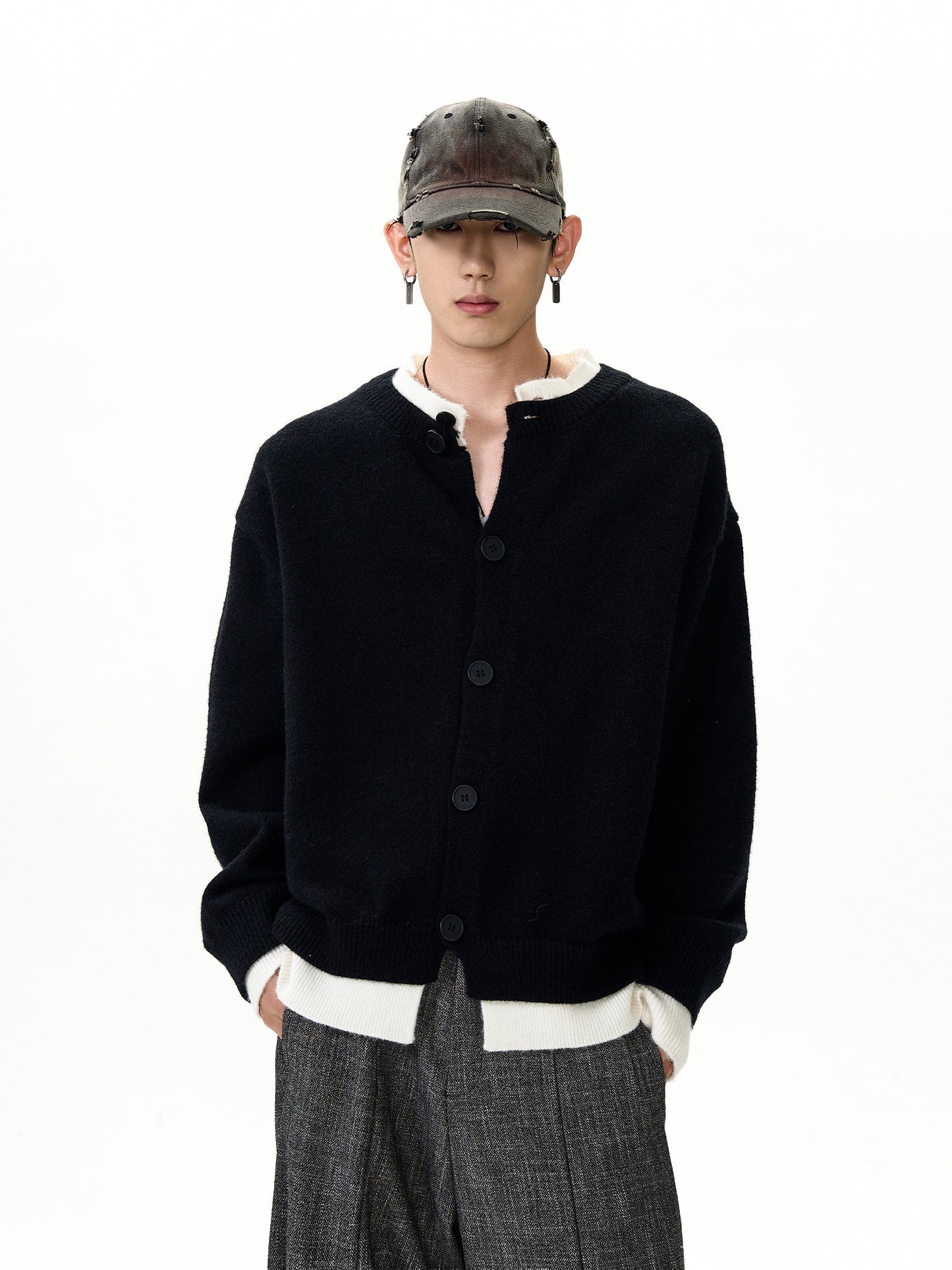 Casual Double-Layered Two Cardigans Sweaters