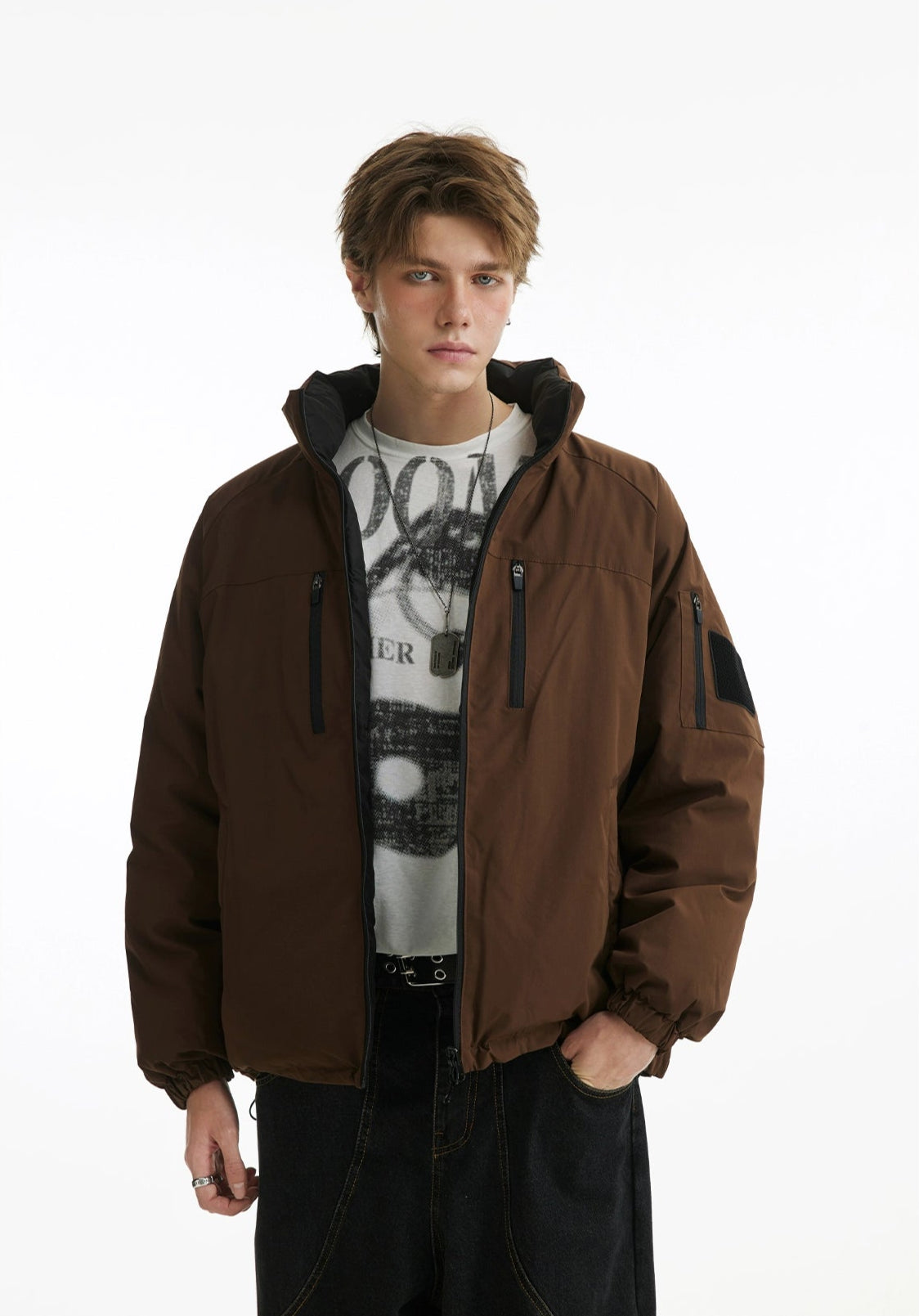 Reversible Thickened Down Puffer Jacket