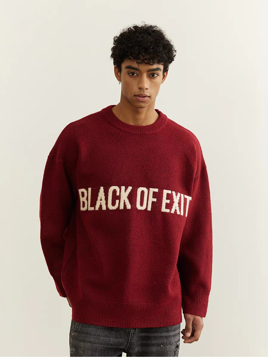 Black Of Exit Casual Sweater High Street