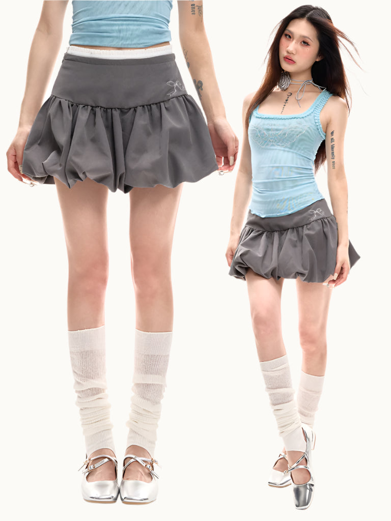Chiffon College High Waist Skirt