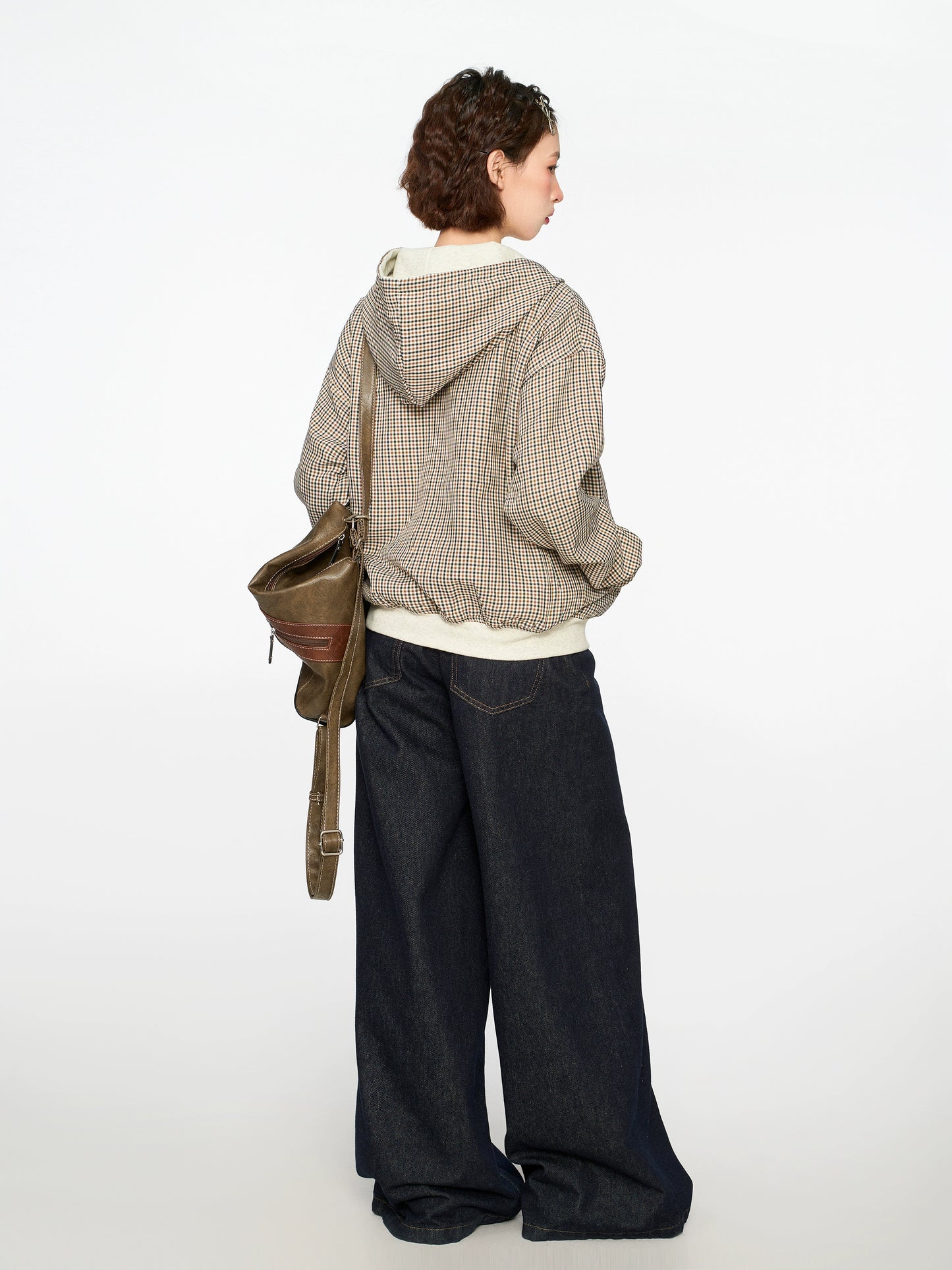 Reversible Plaid Hooded Jacket