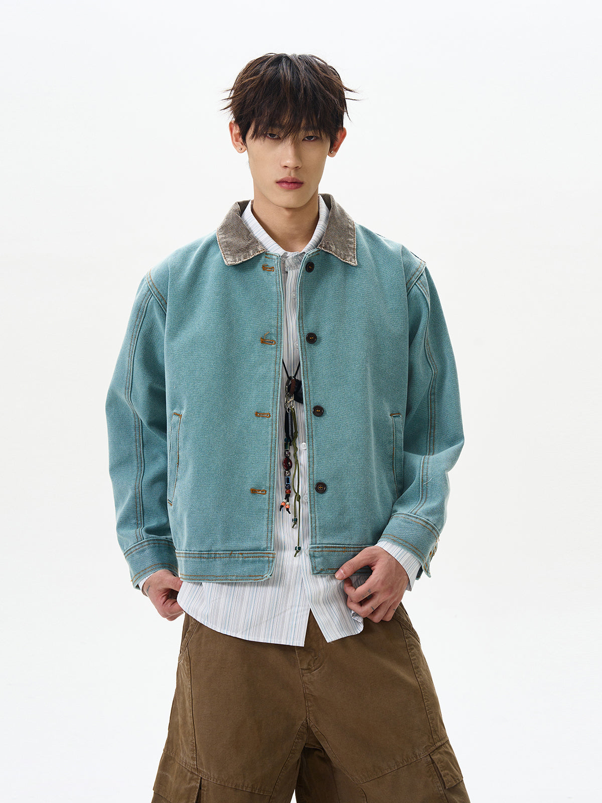 Vintage Distressed Boxy Denim Jacket