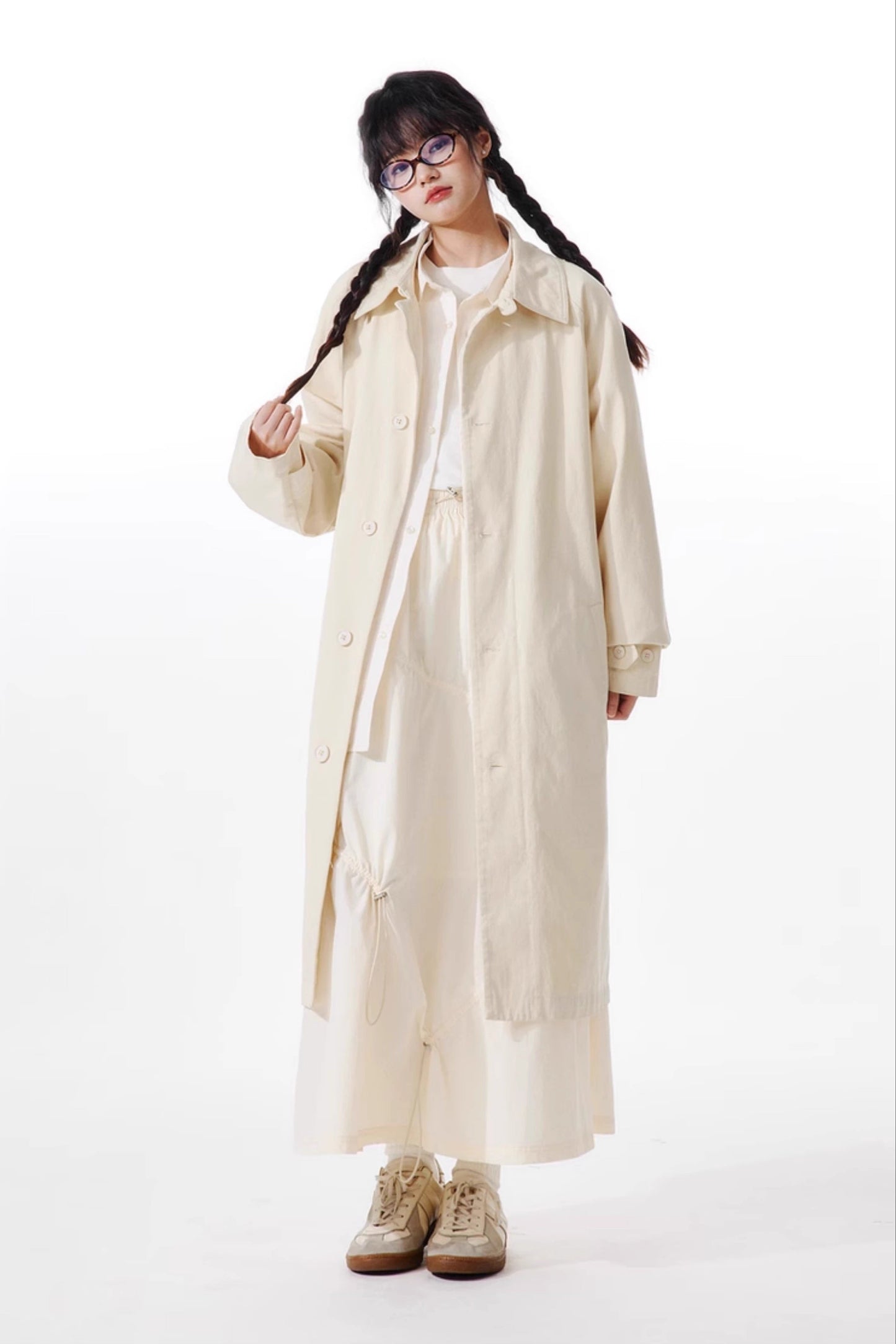 Unisex 260g Twill Cargo Long Coat