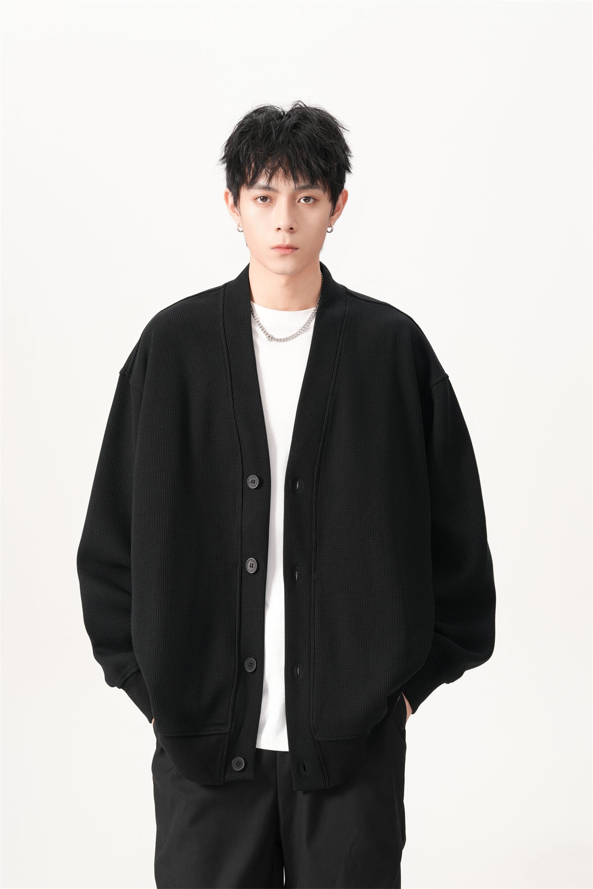Casual V Neck Cardigan 400G
