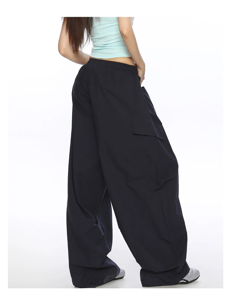 Letter Embroidery Loose Straight Casual Pants