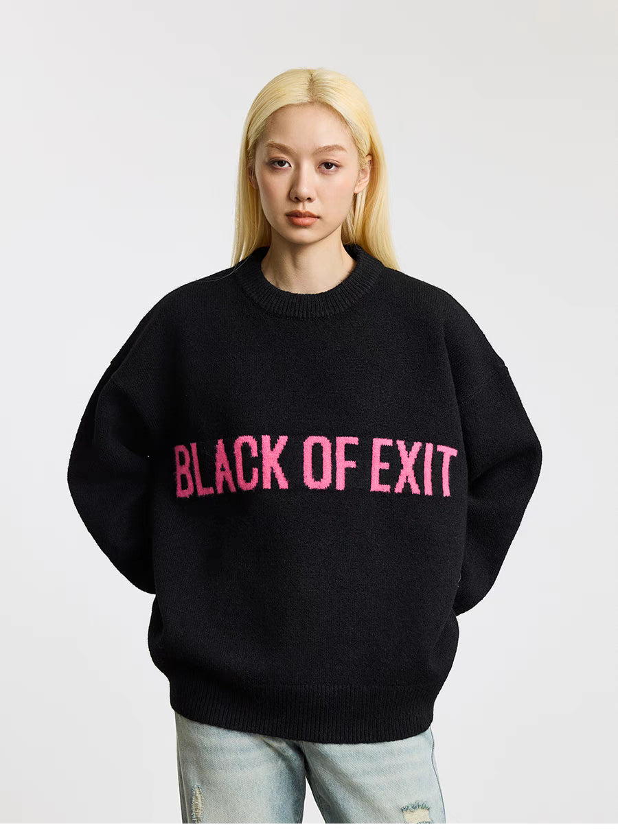 Black Of Exit Casual Sweater High Street