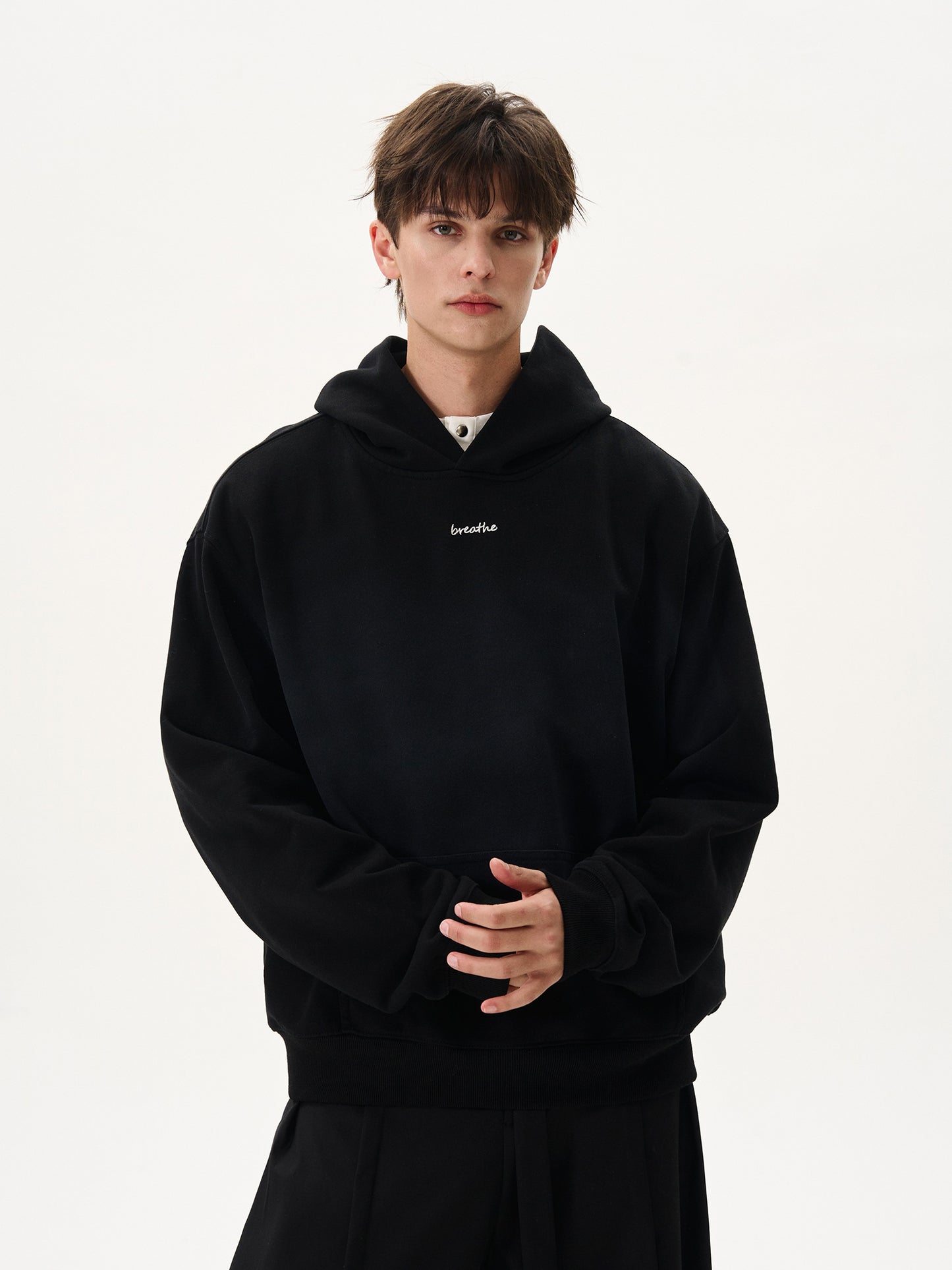 Breathe Small Embroidery Oversize Hoodie