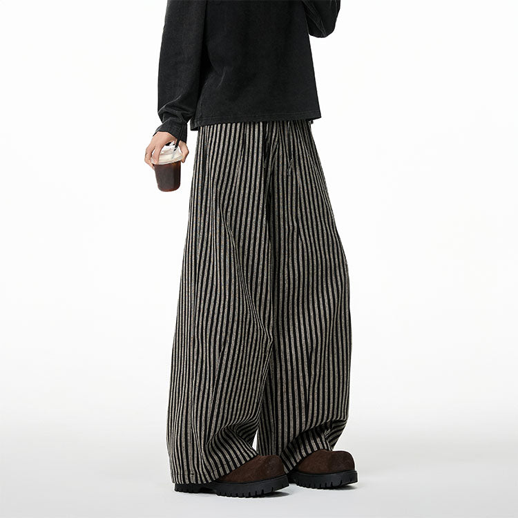 Vertical Striped Slacks Straight-leg Pants
