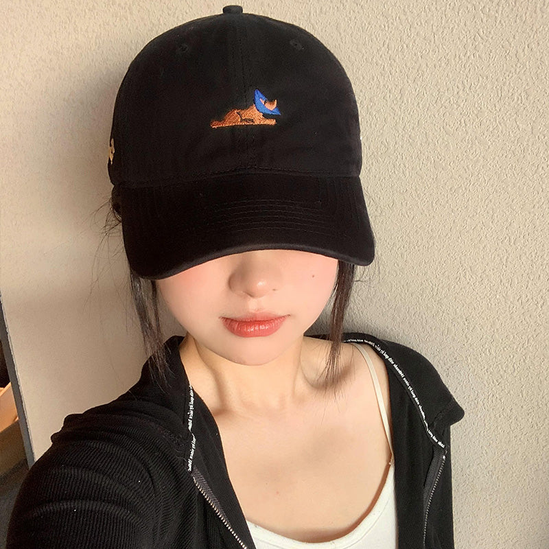 Black Embroidered Baseball Cap