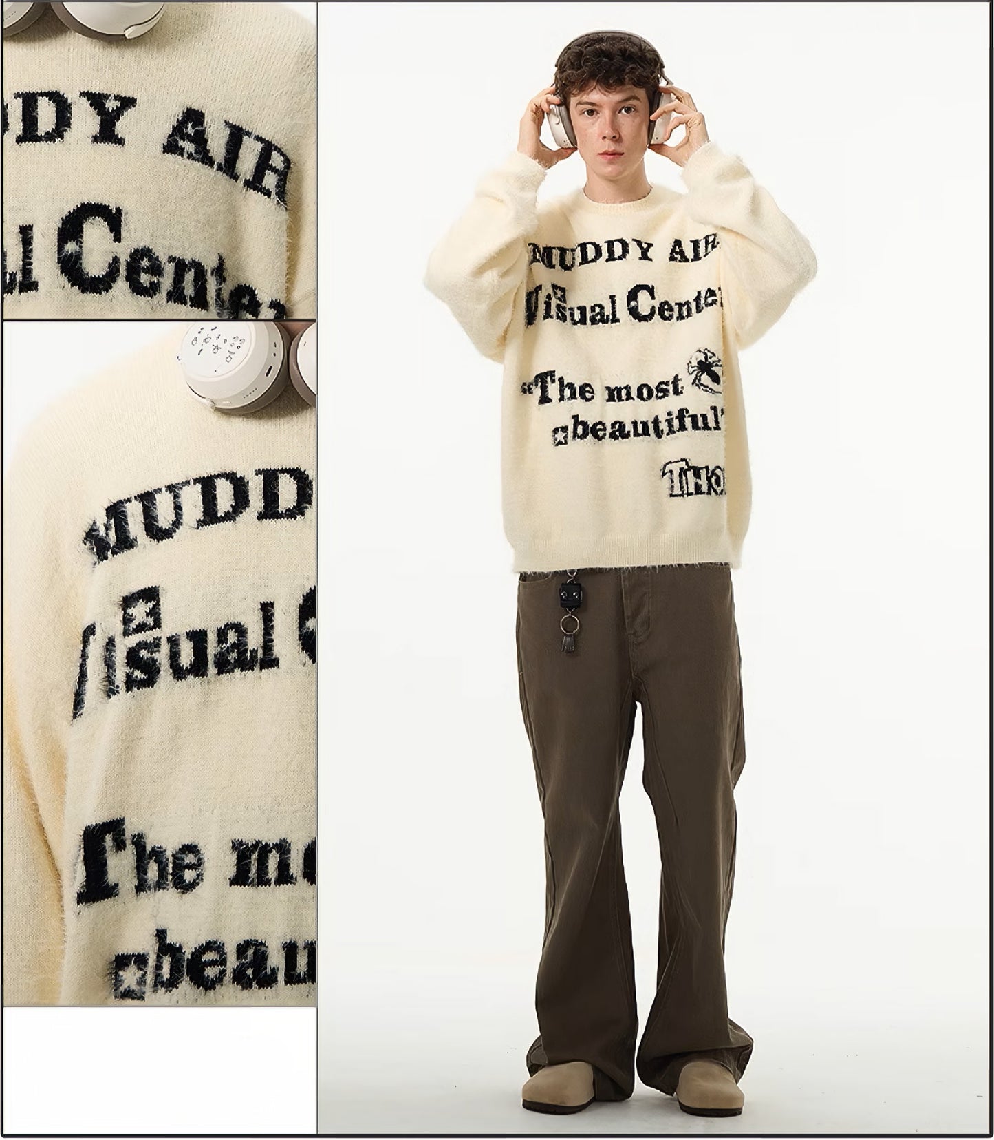 Retro Lazy Style Crew Neck Sweater