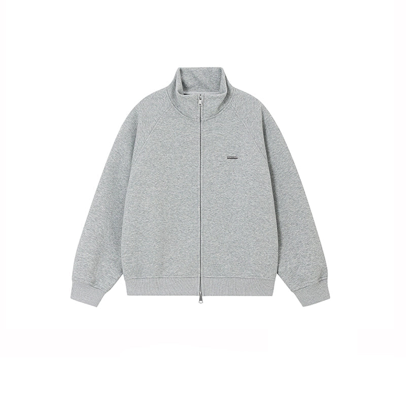 Stand Collar Zip Up Casual Cardigan