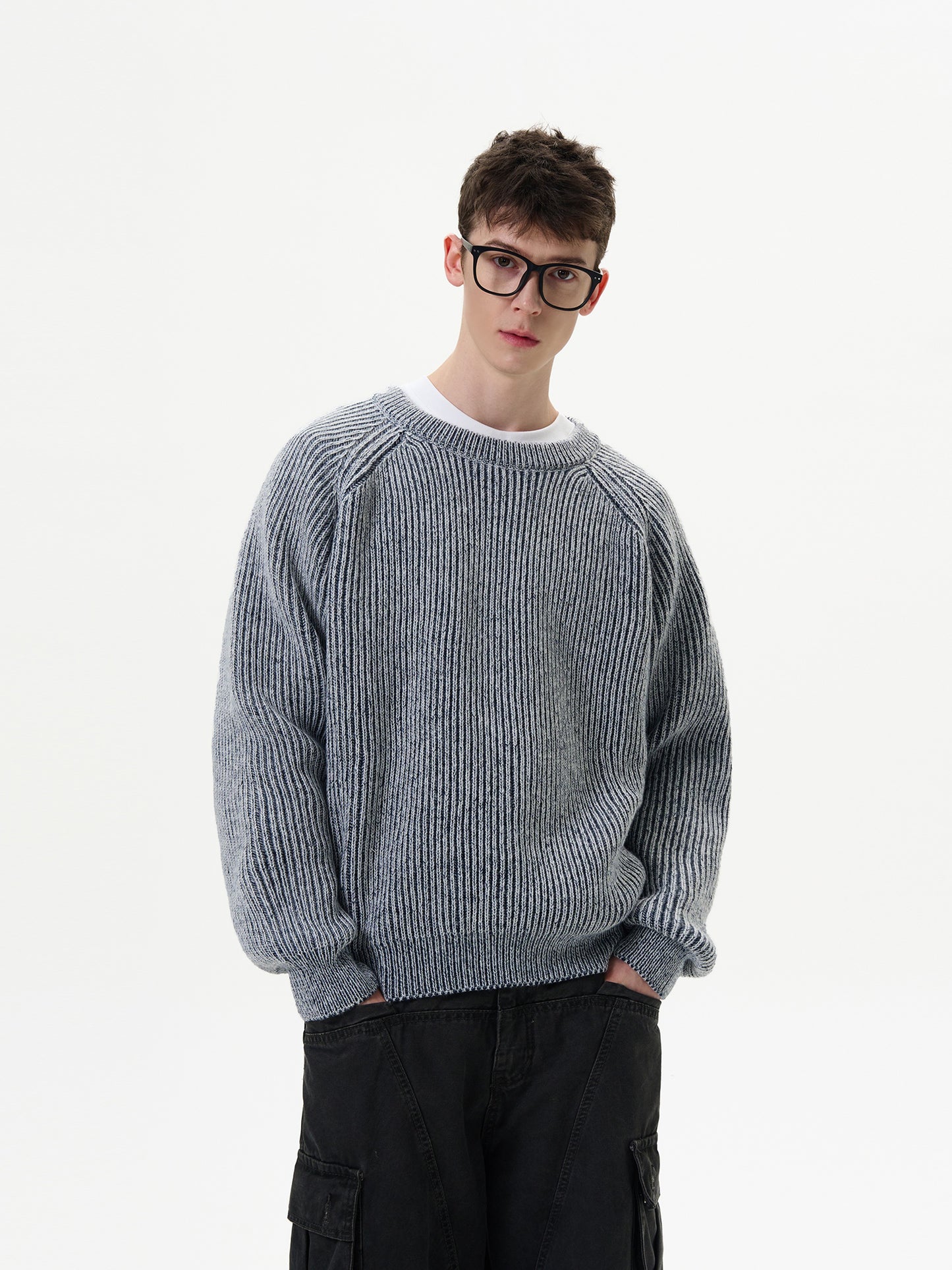 Casual Crew Neck Cable-Knit Sweater