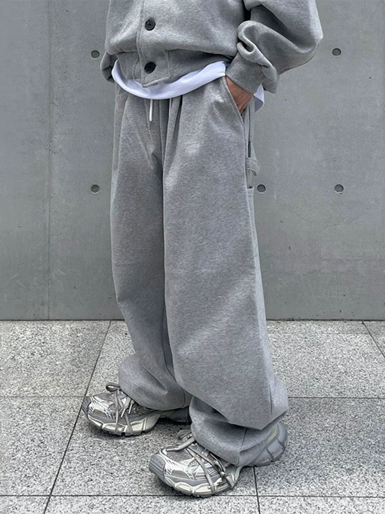 Casual Grey Wide-Leg Pants