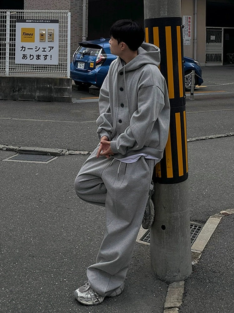 Casual Grey Wide-Leg Pants
