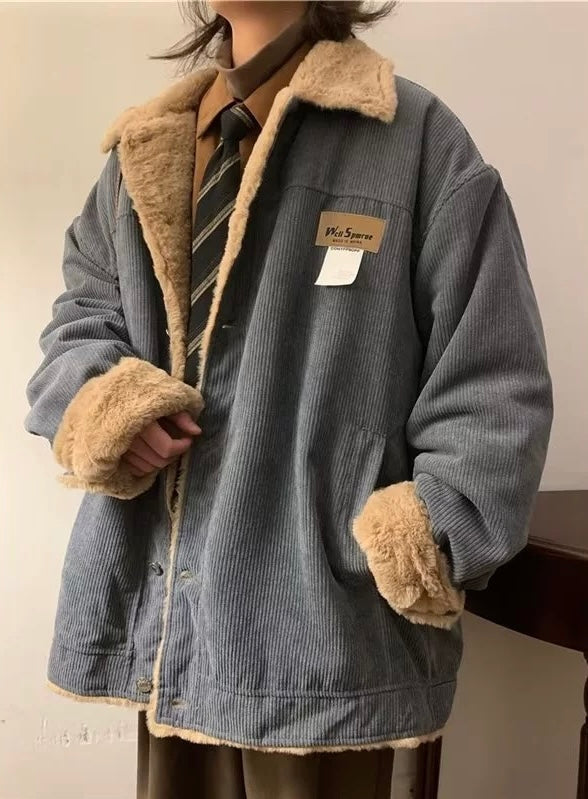 Lamb Wool Cotton-Padded Jacket