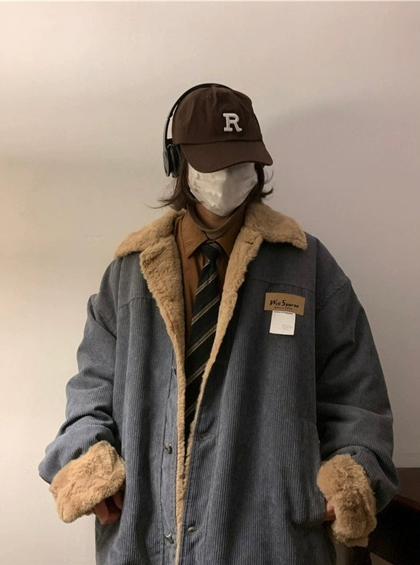 Lamb Wool Cotton-Padded Jacket
