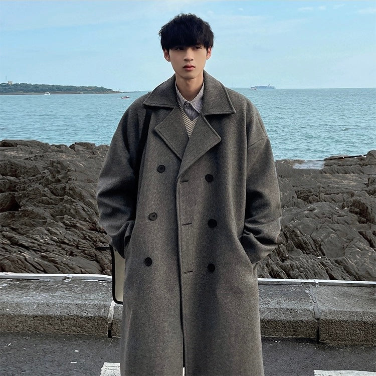 Winter Woolen Double-Breasted Coat