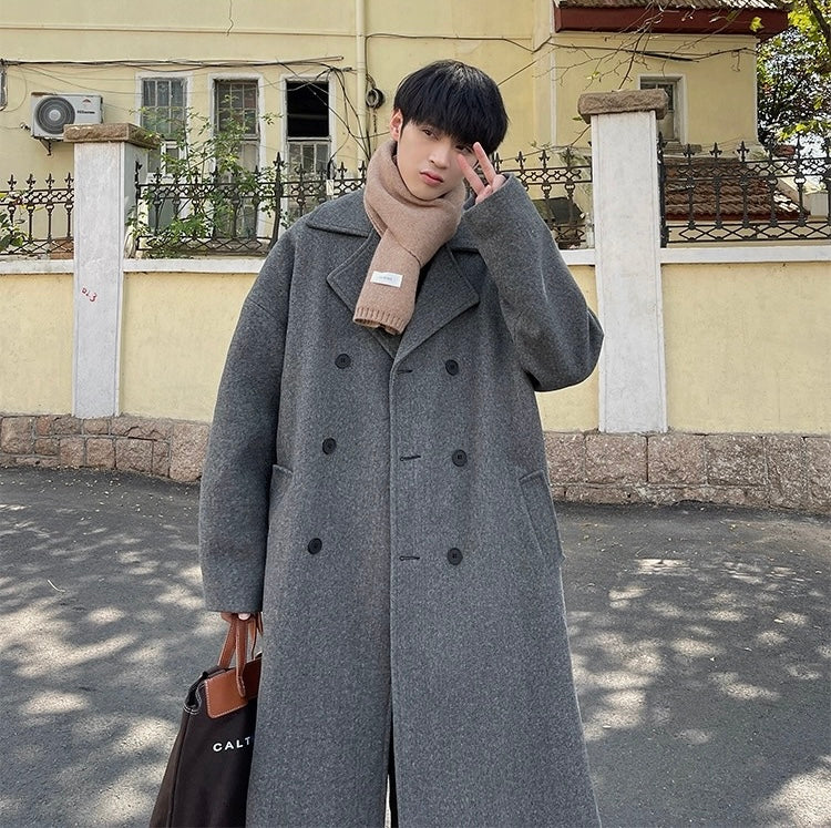 Winter Woolen Double-Breasted Coat