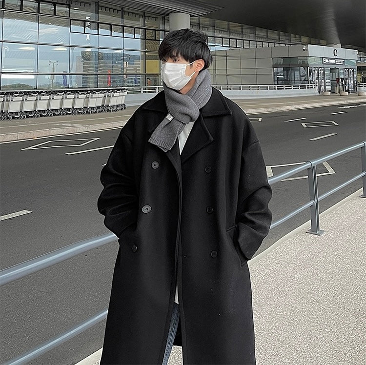 Winter Woolen Double-Breasted Coat