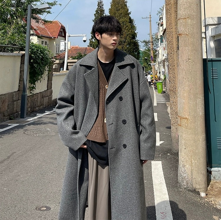 Winter Woolen Double-Breasted Coat