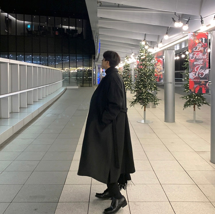 Woolen Double Button Trench Coat