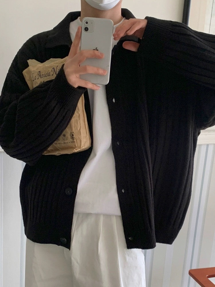 Knitted Striped Loose Cardigan