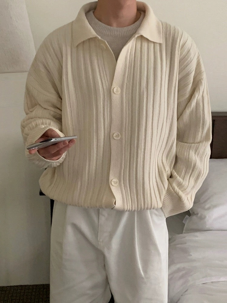 Knitted Striped Loose Cardigan