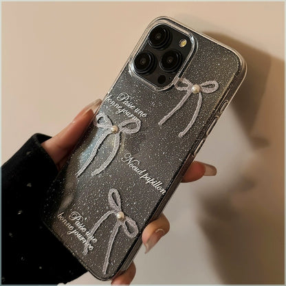 CA26 | clear iPhone case decorated with y2k 3D bow