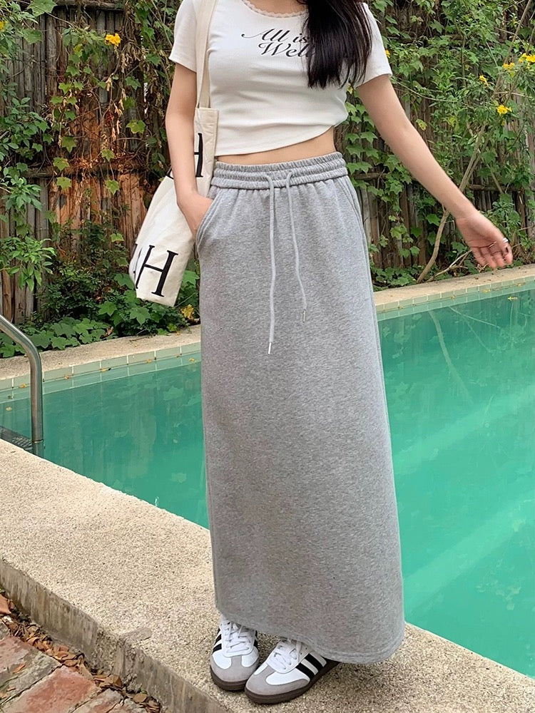 SK10 | Simple long skirt high waist