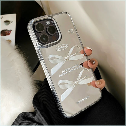 CA21 | aesthetic bow mirror phone case