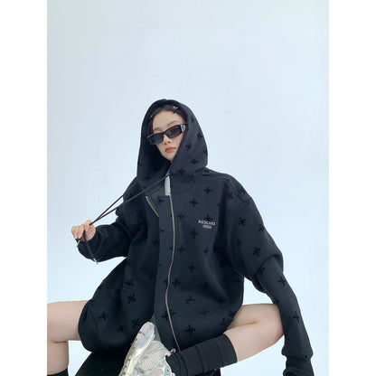 JK37 | Highend niche thickened zipper jacket loose hoodie