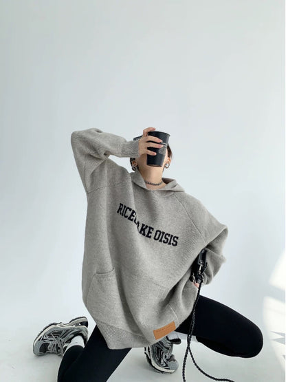 TP83 | Logo Embroidered Oversize Hoodie