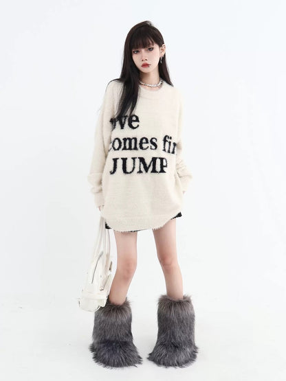 TP77 | National trend letter round neck sweater