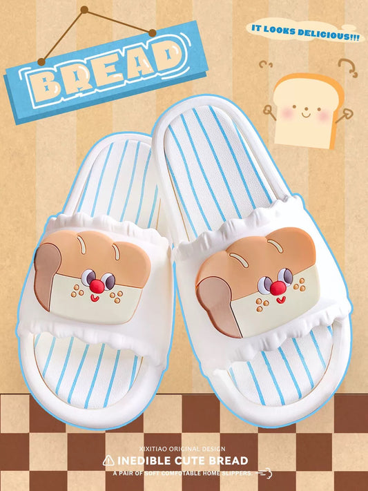 SOE28 | Cartoon toast slippers to wear at home, non-slip slipper