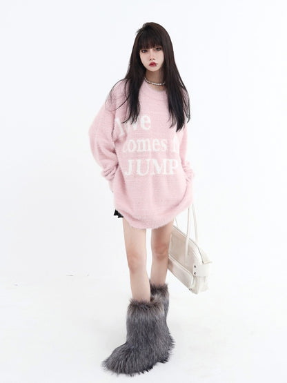 TP77 | National trend letter round neck sweater