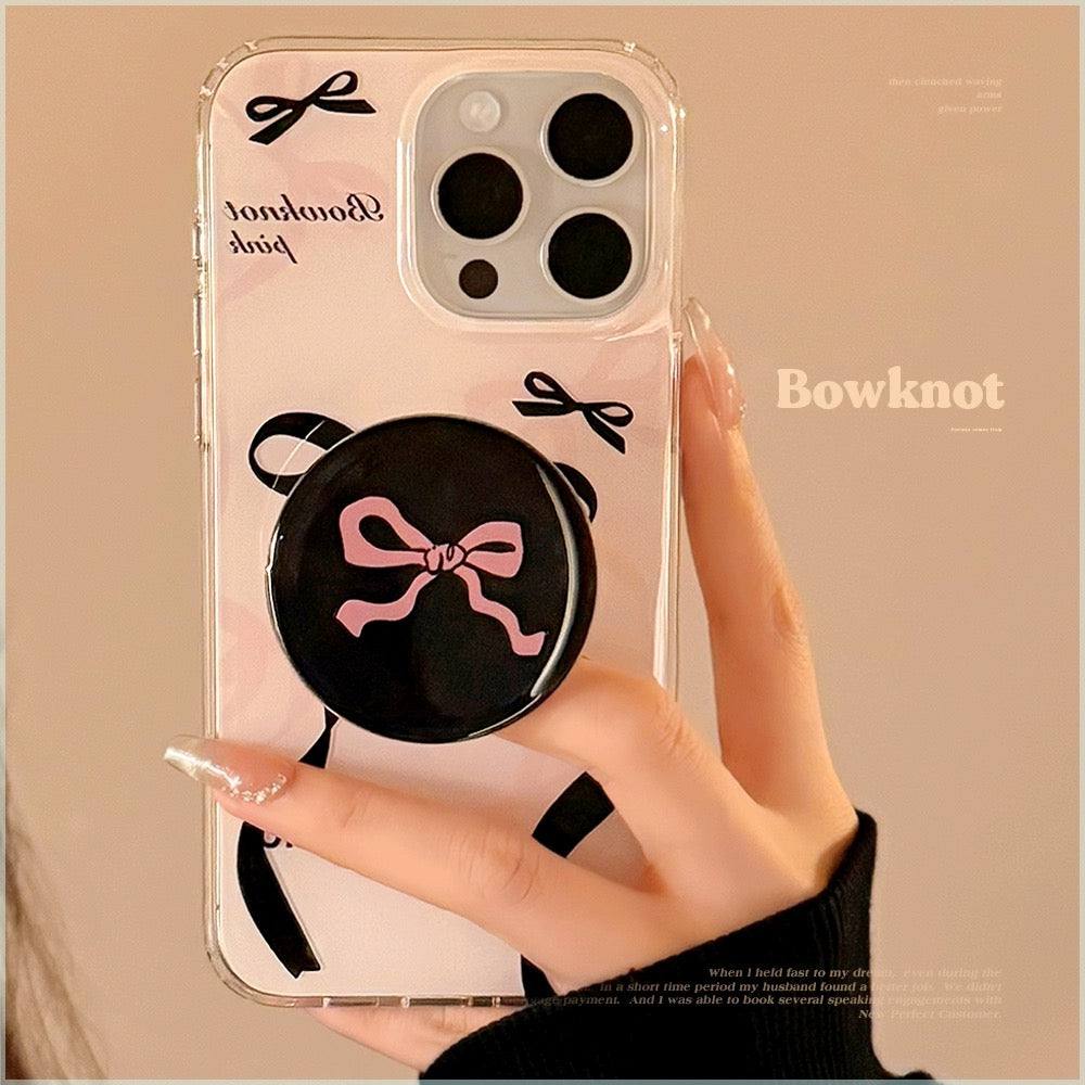 CA24 | Black bow with grip holder phone case