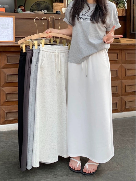 SK10 | Simple long skirt high waist