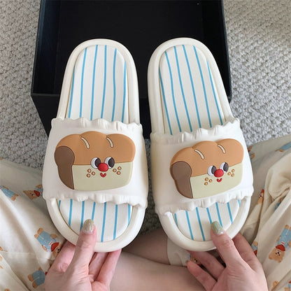 SOE28 | Cartoon toast slippers to wear at home, non-slip slipper