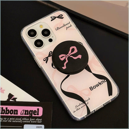 CA24 | Black bow with grip holder phone case