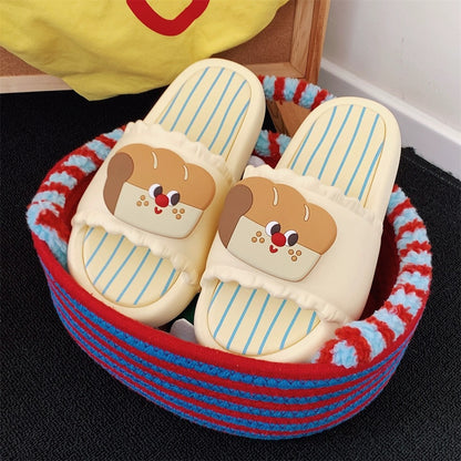 SOE28 | Cartoon toast slippers to wear at home, non-slip slipper