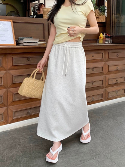 SK10 | Simple long skirt high waist